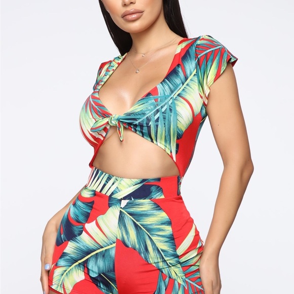 Fashion Nova Pants - Fashion Nova Tropical Romper